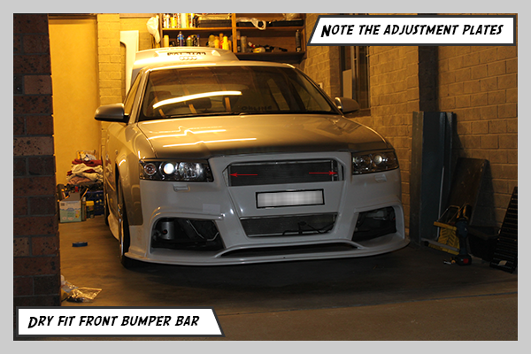 Bruno Correia Audi A4 B6 8E Regula Tuning Body kit front bumper installed with adjustment plates
